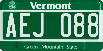 VT license plate AEJ088