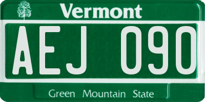 VT license plate AEJ090