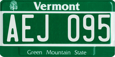 VT license plate AEJ095