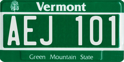 VT license plate AEJ101