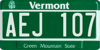 VT license plate AEJ107