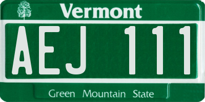 VT license plate AEJ111