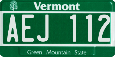 VT license plate AEJ112
