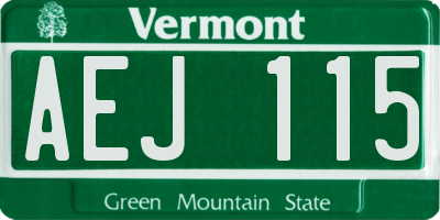 VT license plate AEJ115