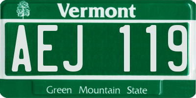 VT license plate AEJ119