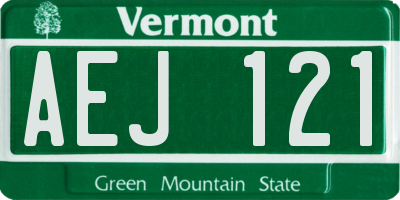 VT license plate AEJ121