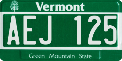 VT license plate AEJ125