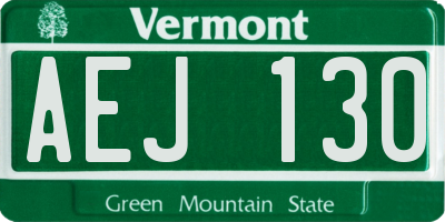 VT license plate AEJ130