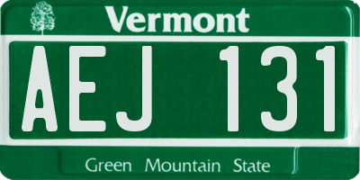 VT license plate AEJ131