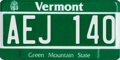VT license plate AEJ140