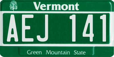 VT license plate AEJ141