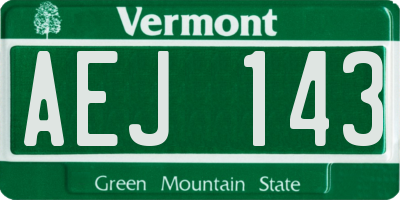 VT license plate AEJ143