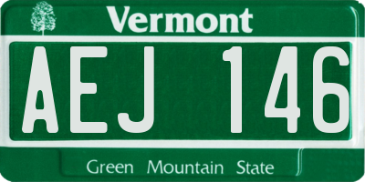 VT license plate AEJ146
