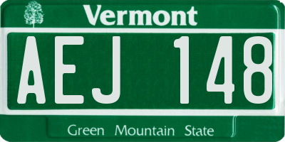 VT license plate AEJ148