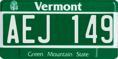 VT license plate AEJ149