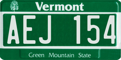 VT license plate AEJ154