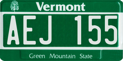 VT license plate AEJ155
