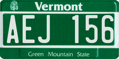 VT license plate AEJ156