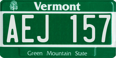 VT license plate AEJ157