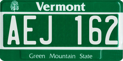 VT license plate AEJ162