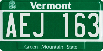 VT license plate AEJ163