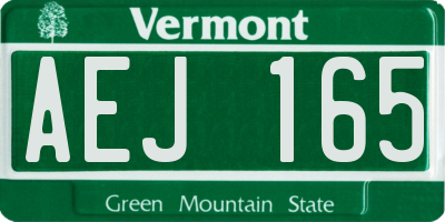 VT license plate AEJ165