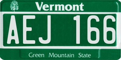 VT license plate AEJ166