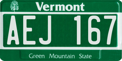VT license plate AEJ167