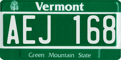 VT license plate AEJ168