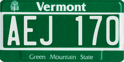 VT license plate AEJ170