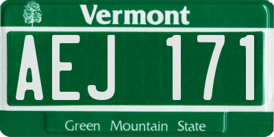 VT license plate AEJ171