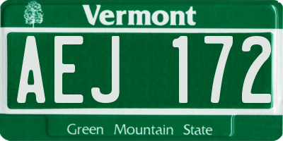 VT license plate AEJ172