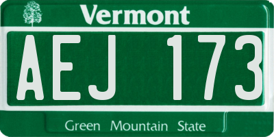 VT license plate AEJ173