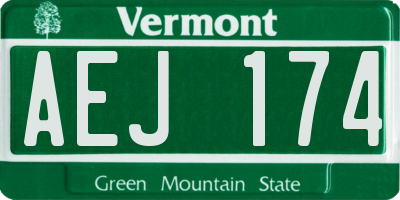VT license plate AEJ174