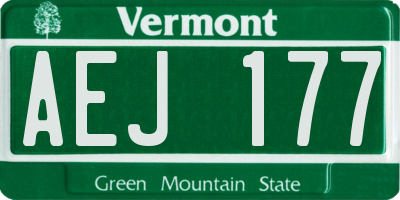 VT license plate AEJ177
