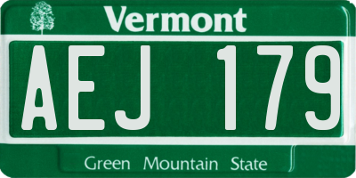 VT license plate AEJ179