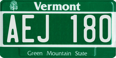 VT license plate AEJ180