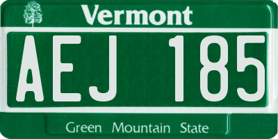 VT license plate AEJ185