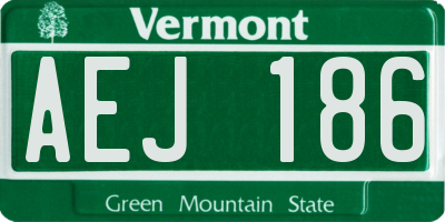 VT license plate AEJ186