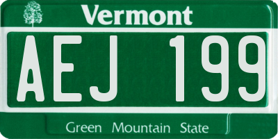 VT license plate AEJ199