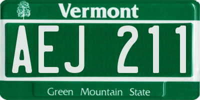 VT license plate AEJ211