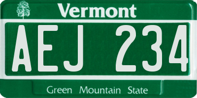 VT license plate AEJ234