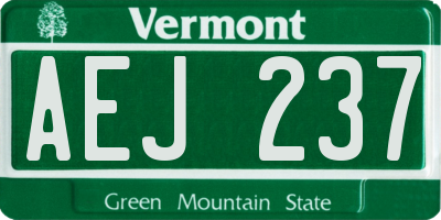 VT license plate AEJ237