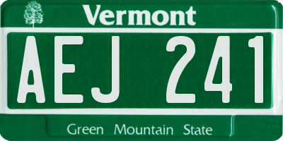 VT license plate AEJ241