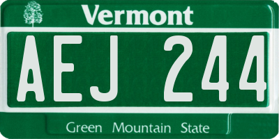 VT license plate AEJ244
