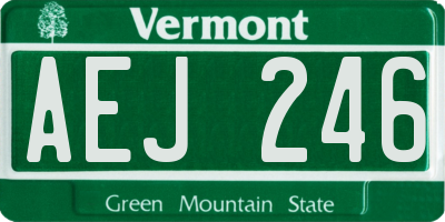 VT license plate AEJ246
