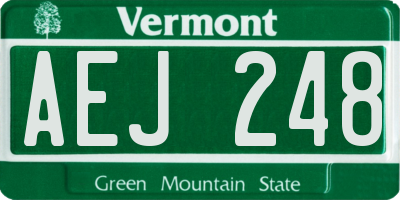VT license plate AEJ248