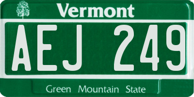 VT license plate AEJ249