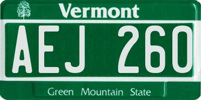 VT license plate AEJ260