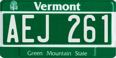 VT license plate AEJ261